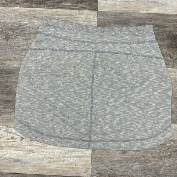 Athleta Techie Terry Space Dye Gray S Drawstring Pull On Mini Athletic Skirt - Picture 2 of 9